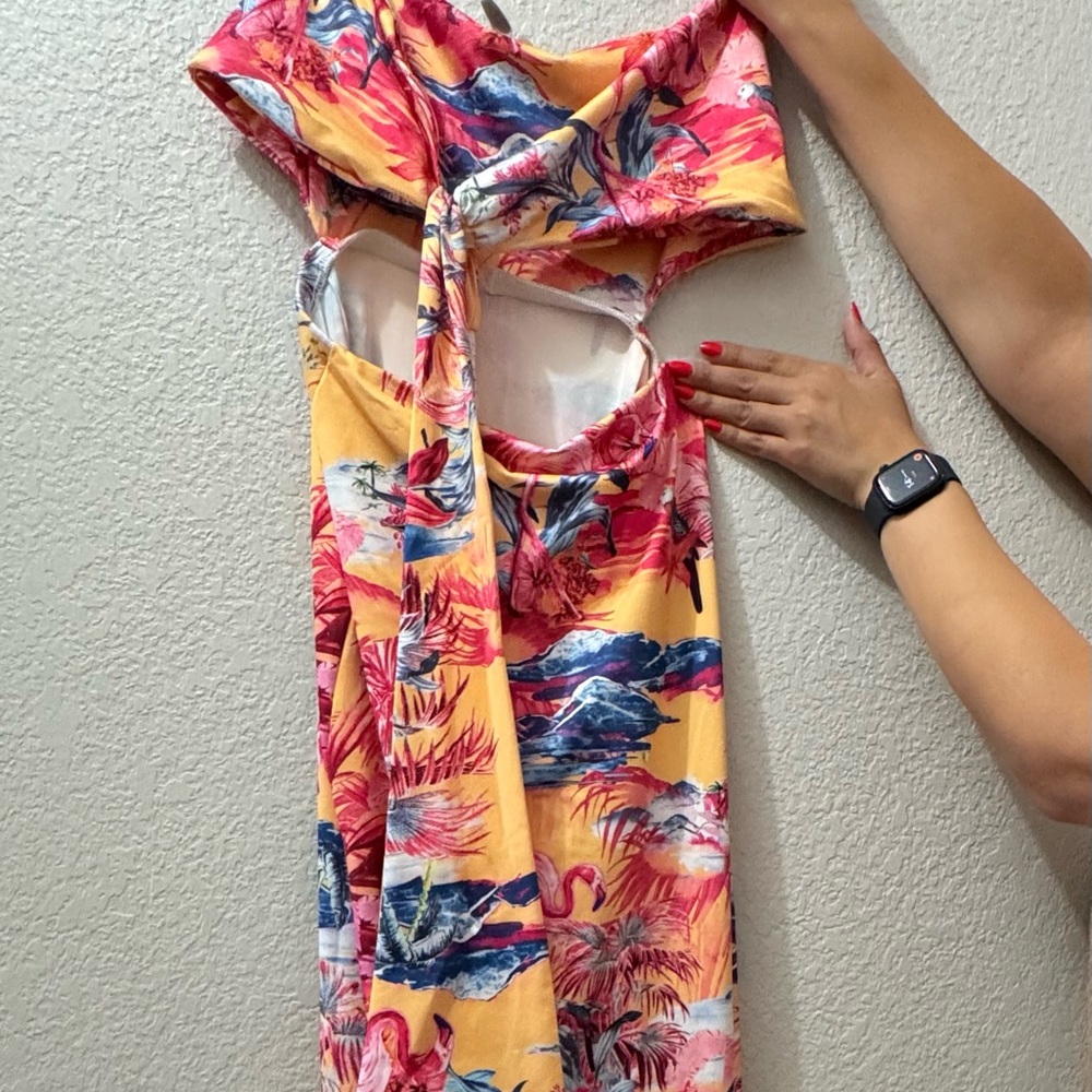 ASOS Multicolor Graphic Hawaiian Print Dress